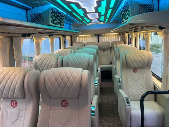 Luxury Urbania interior – quilted captain seats with ambient lighting