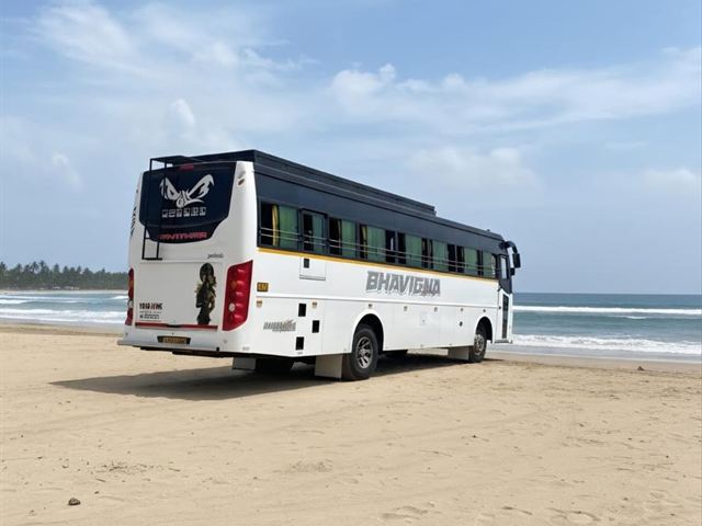 49 seater bus – rear three-quarter view